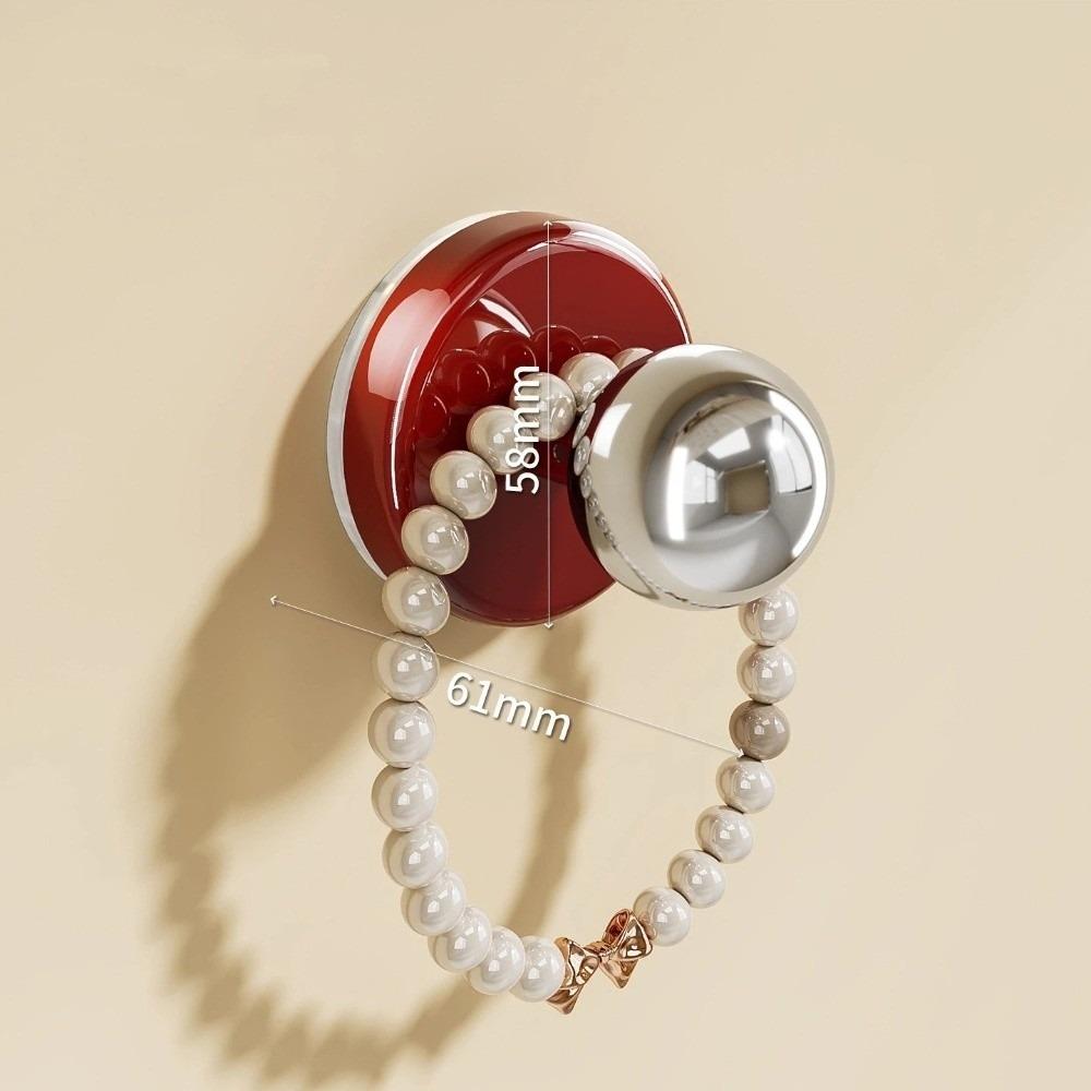 

Anti-slip Suction Cup Door Handle with Suction Cup No Drilling Shower Handle Multifunctional Reusable Door Grip червоний