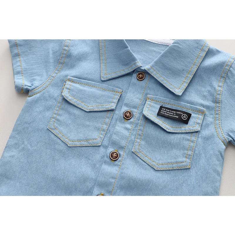 Summer Children Clothes Boys Suit Denim Jeans Pants Set Infant Casual Outfits