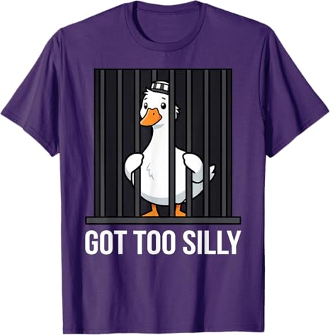 Got To Silly Pun Funny Animal Punny Jail Meme Goose TShirt Y2k Cute Goose Clothes Novelty Gift Short Sleeve Saying Tee Humorous