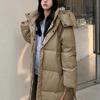 Vielleicht New Solid Color X-Long Straight Winter Coat Women Parkas Clothes Casual Hooded Warm Winter Jacket Female Outerwear