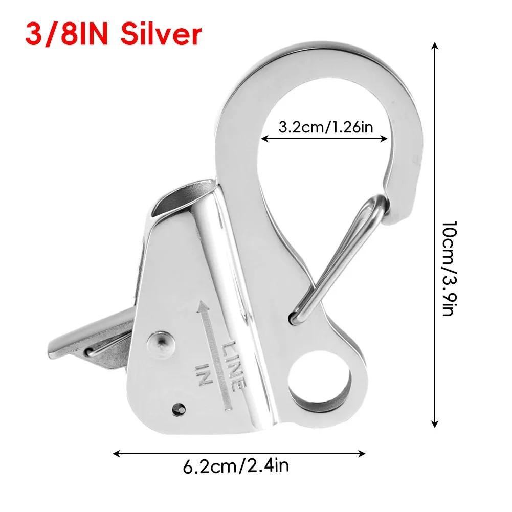 Universal Stainless Steel Boat Fenders Clips 3/8 In 5/8 In Quick Threading Spring Adjustable Sliding Line Sliding Anchors Hooks