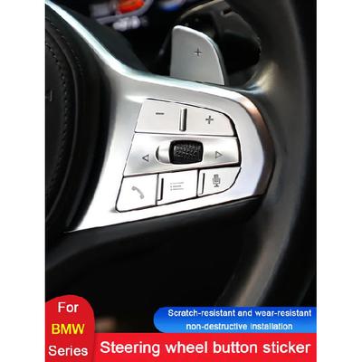 For BMW 3 4 5 Series 6GT Z4 X3 X5 X6 X7 G30 F90 G20 G23 G83 G32 G29 G05 G06 2018- Car Steering Wheel Button Cover Stickers