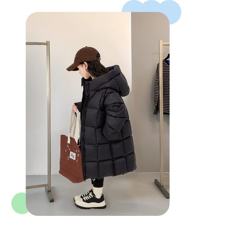 Winter 2025 Kinder Verdickte Baumwolljacke - Warmer Daunenmantel, Koreanischer Stil Lange Mode für Jungen und Mädchen