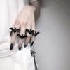 Gothic Dark Black Bat Rings For Women Halloween Metal Open Finger Rings Fashion Party Accesories Punk Jewelry Gifts