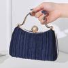 Pochette de soirée élégante en polyester avec plis ornés pour événements formels