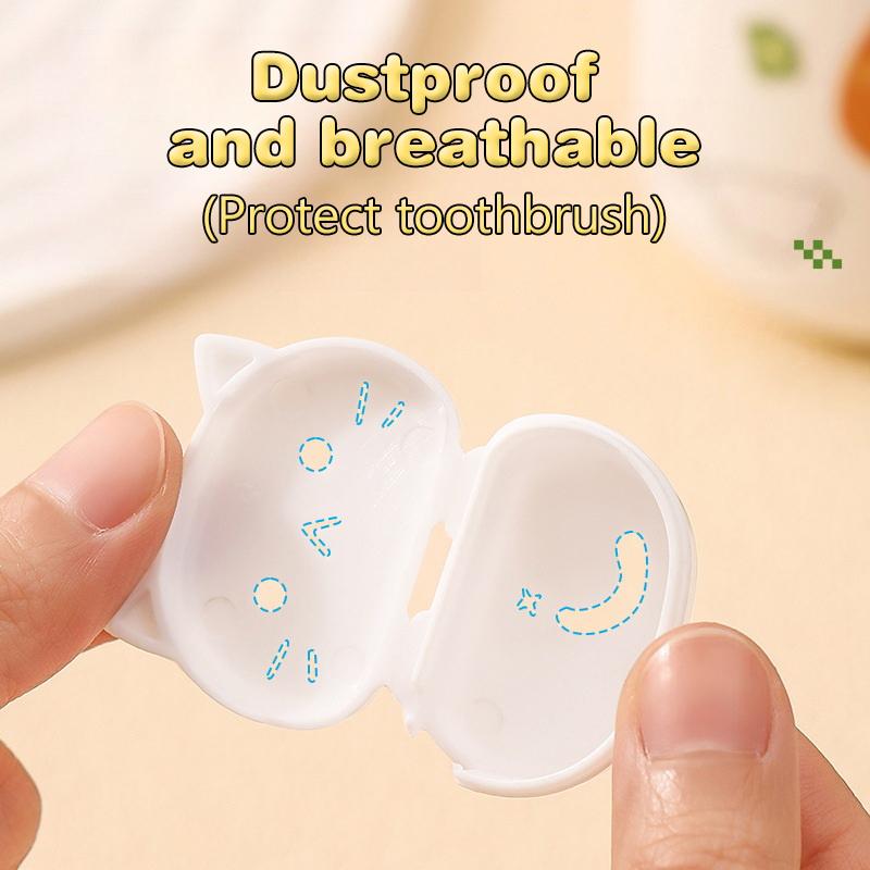 Husa Portabilă pentru Cap de Periuță de Dinți în Formă de Pisică, Capac Protector Antistropi, Clip Portabil din Plastic pentru Uz Casnic, Călătorii, Accesoriu Baie
