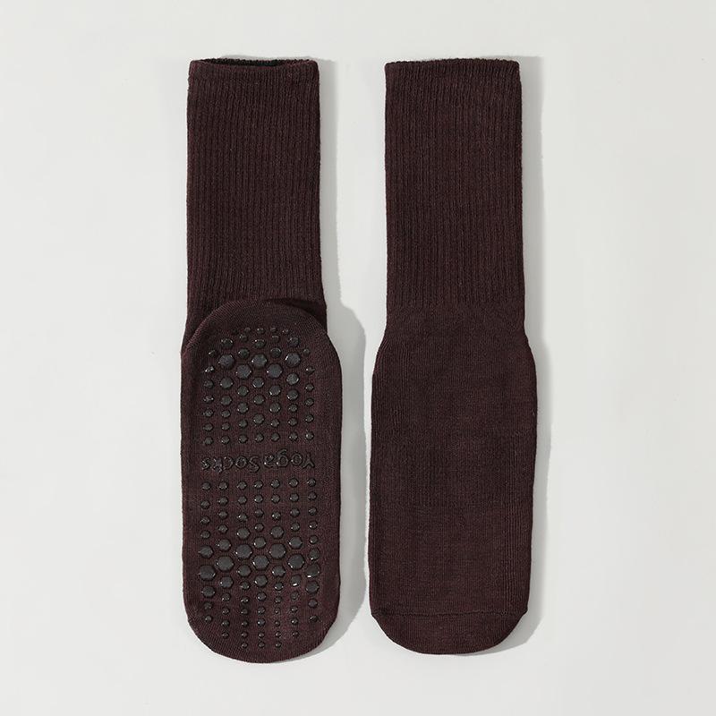 Women Yoga Socks Professional Anti Slip Indoor Fitness Pilates Floor Active Mid-Calf Socks