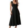 Stylish Women's Elegant Color Suspender Dress Long Dress
