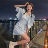 Kleid Sets Frauen Solide Mode Verband Freizeit Streetwear Alle-spiel Sommer Crop Blazer Koreanischen Stil Süße 2 Stück Outfits weibliche
