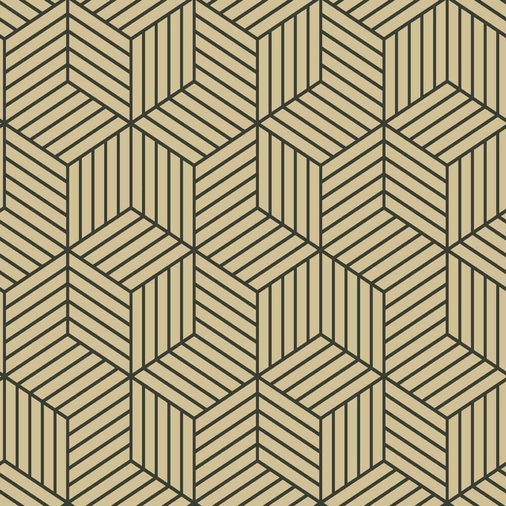 Black And Beige Geometry Stripped Hexagon Peel And Stick Wallpaper Black Stripes Self Adhesive Wallpaper For Bedroom Wall Decor