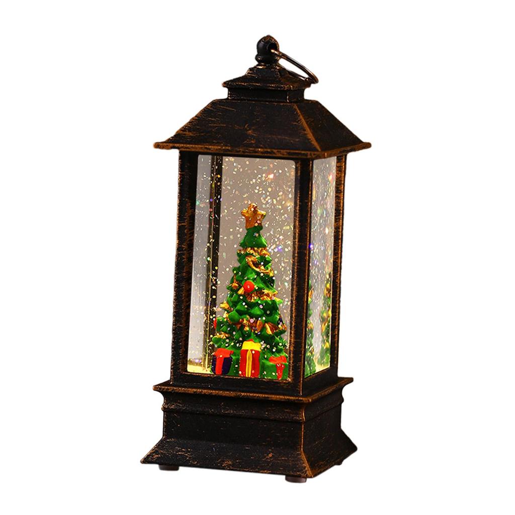 Lighted Christmas Snow Globe Lantern Birthday Gift Desktop Figurine Table Centerpiece for Holiday Xmas Desk Living Room Office