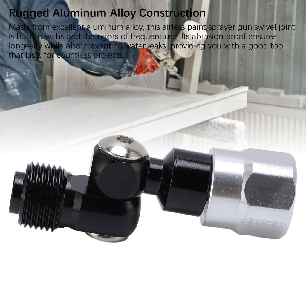 Airless Paint Spray Gun Swivel Joint Black Color 360 degrees  Rotation Angle Aluminium Alloy Paint Sprayer