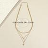 A Multi-layer Golden Yellow Disc Pearl Inlaid with Diamonds, Five-star Water Drop Pearl Starlight Gift Necklace, Fashion Temperament