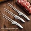 Retro Korean Style 304 Stainless Steel BBQ Grill Tongs with Round and Sharp Heads for Self-Service Restaurants