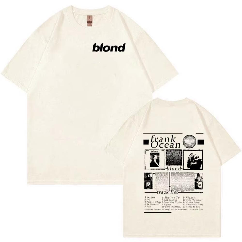 

Rapper Frank Music Album T Shirt Blonde Ocean High Quality Oversized T-shirt Men Women Retro Fashion T-shirts Streetwear S