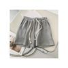 Summer Shorts Women Elasticity Lovely Girls Korean Style Sweet Students Harajuku Simple Pure Gray Trousers Female