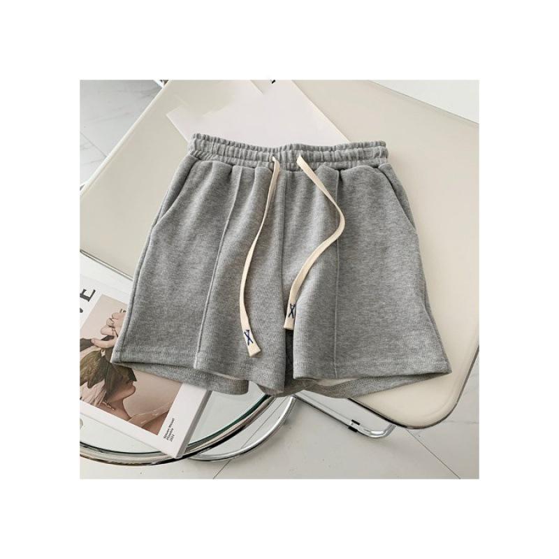 Summer Shorts Women Elasticity Lovely Girls Korean Style Sweet Students Harajuku Simple Pure Gray Trousers Female