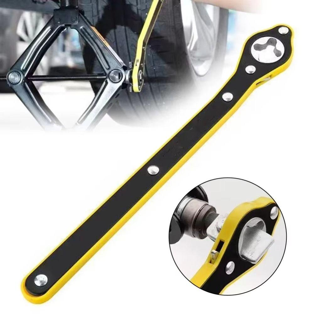 Long Handle Ratchet Wrench Dual-Direction Scissor Jack Labor Saving Car Repair Tool  Garage Use