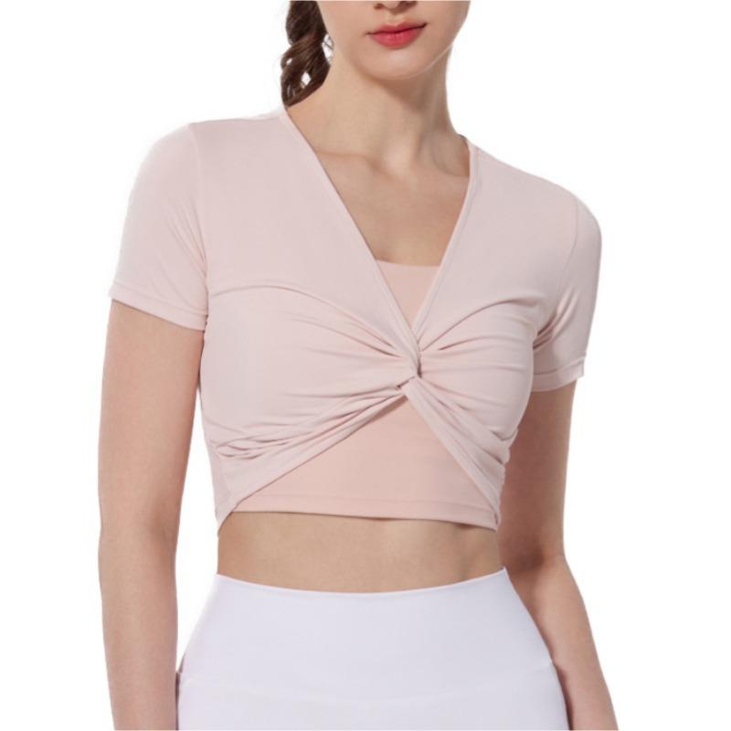 Summer Dance Fitness Sports Short Sleeve Blouse Top