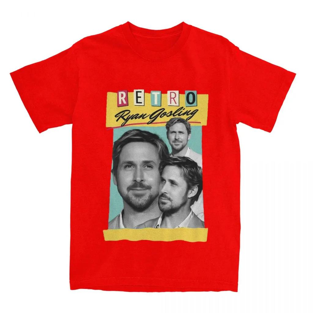 Herren Damen T-Shirt Vintage Ryan Gosling Sachen Lustig 100% Baumwolle Kurzarm Retro T-Shirt Rundhals Oberteile Grafisch Bedruckt