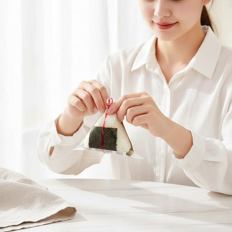 100Pcs Pp Disposable Triangle Rice Ball Packing Bag Seaweed Onigiri Sushi Bag Onigiri Double Layers Wrap Bags