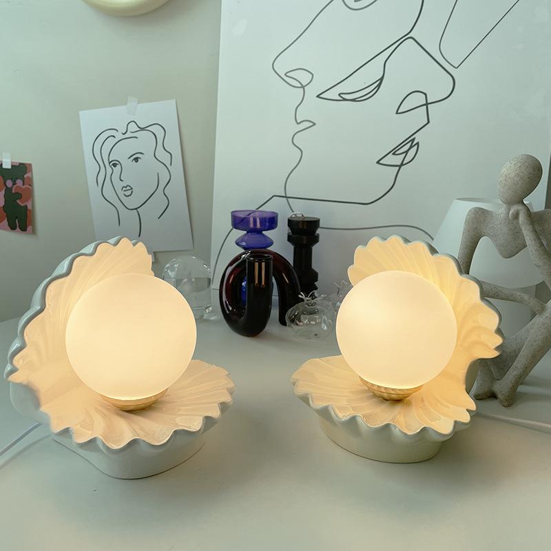 

Керамическая настольная лампа Ins Girl Heart Shell, милая прикроватная тумбочка для спальни, детский светильник для сна, защита глаз, детский подарок, лампа для декора комнаты