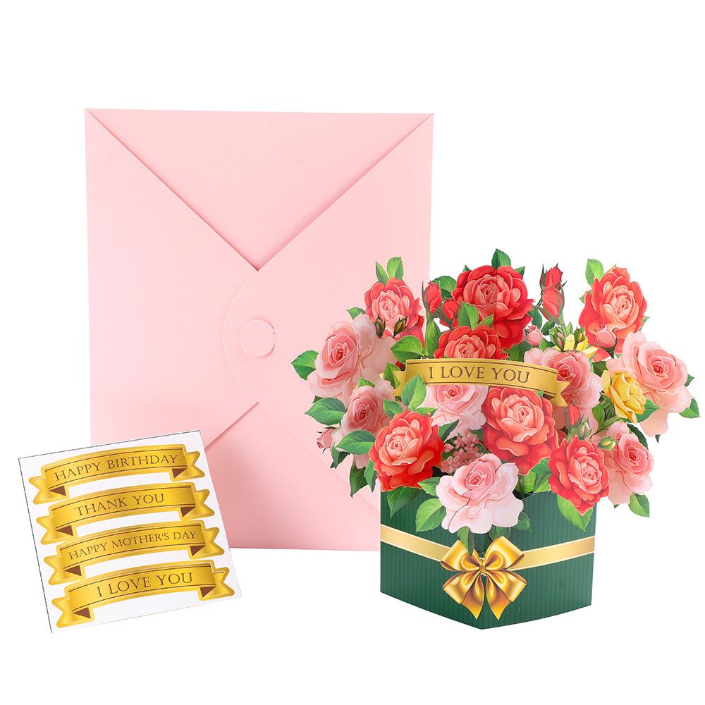 Paper Pop Up Floral Mother’s Day Card for Mom3D Floral Card Gifts for  Birthdays Anniversaries  Valentine's Day with Envelope