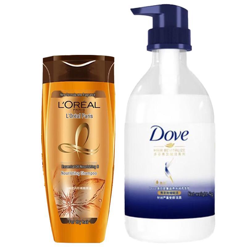 Dove Nourishing Shower Gel 460G & L Oréal Oil Nourishing Shampoo 200ml Bundle