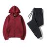 Conjunto de Sudadera con Cremallera y Pantalones Deportivos Otoño Invierno - Color Sólido Ropa Deportiva para Pareja