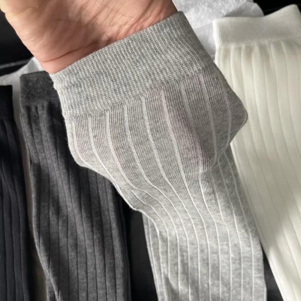 Breathable Vertical Stripes Leg Socks High Tube Women Daily Sock Casual Calf Socks