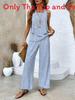 Womens Sleeveless Double Layer Pantsuit With 3d Print For Summer Casual Wear