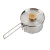 1L Camping Tea Pot Stainless Steel Portable Camping Kettles with Lid and Removable Handle for