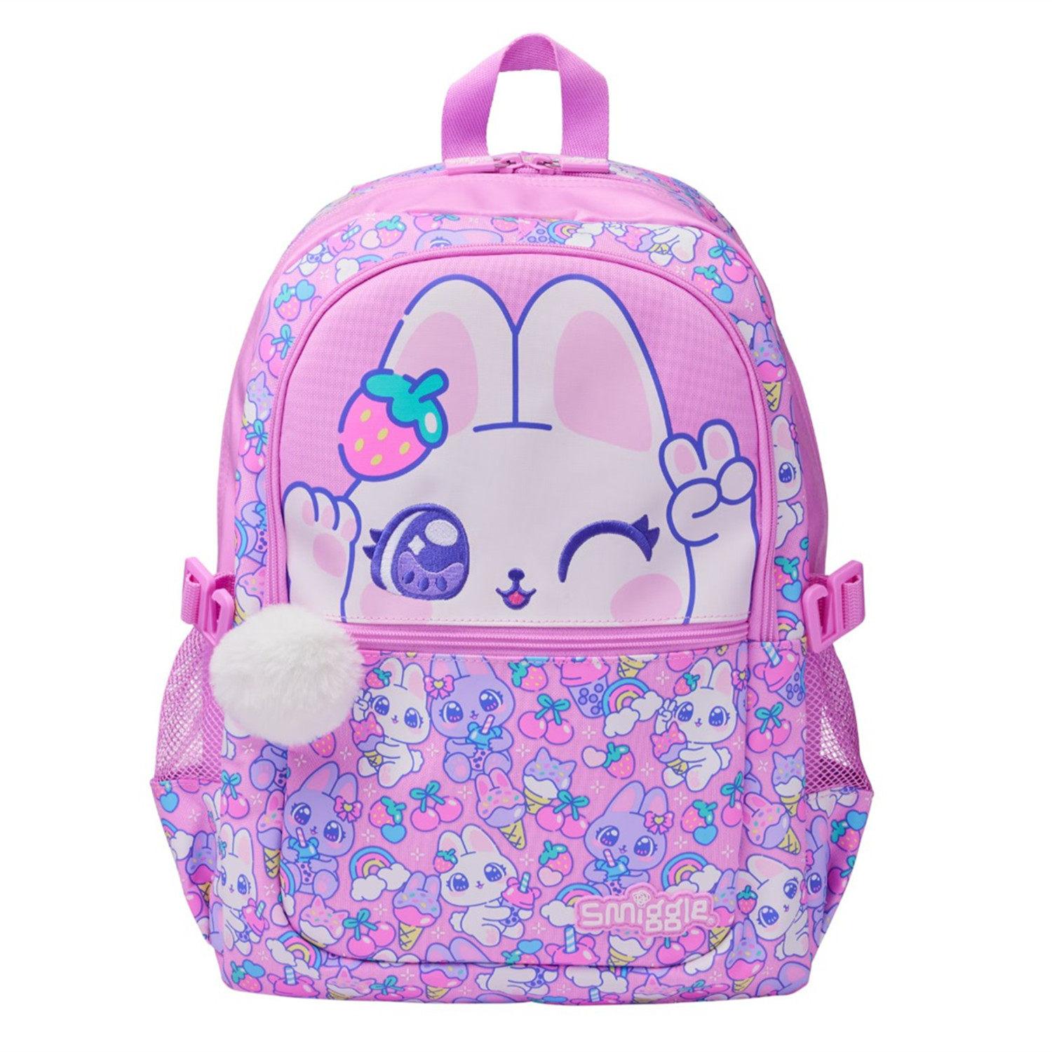 Backpack for First or Second Grade Students, Pink Bunny Backpack, Large Decompression Backpack, Multifunctional