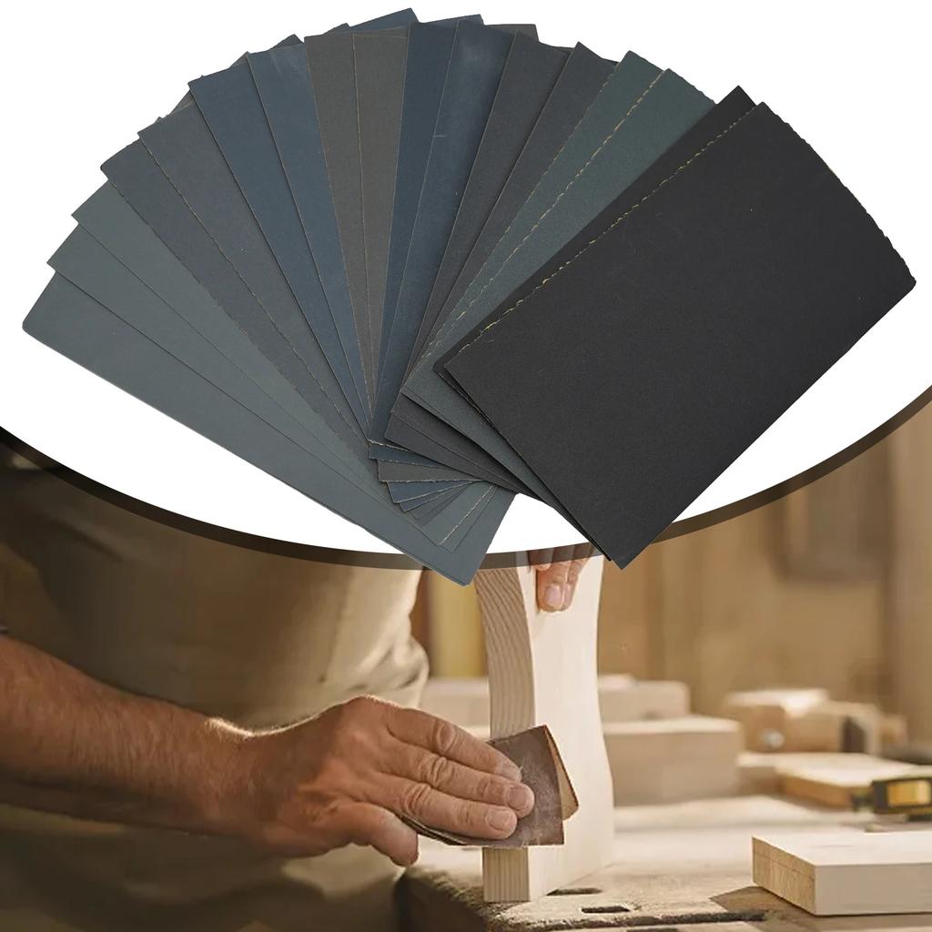 18pcs/Set Sandpaper 400,600,800,1000,1200,1500,2000,2500,3000 Grit  Sandpaper Wet / Dry Sanding Paper Abrasive Polishing Tools