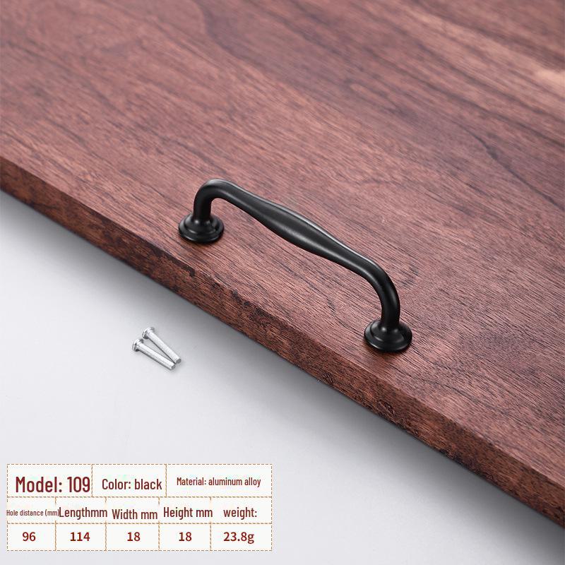 Black Aluminum Alloy European-Style Drawer & Cabinet Handle