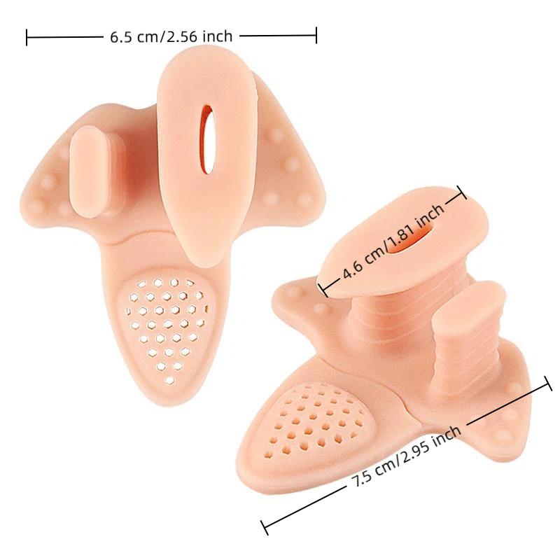 1Pair Silicone Thumb Valgus Toe Separator Soft Shock-Absorbing Massage Forefoot Pad With Holes  Bunion Corrector