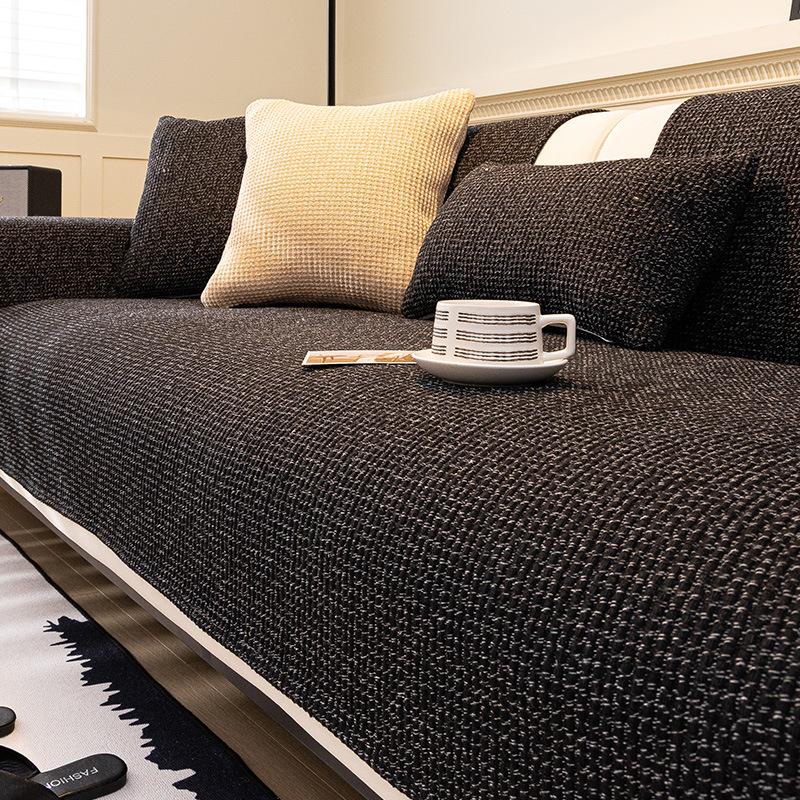 Retro Straight Edge Four-Season Universal Sofa Cushion  New One-Piece Light Luxury High-End Non-Slip Sofa Cushion
