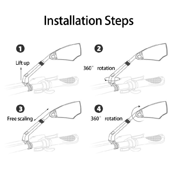 1Pc Cycling Handlebar Safety Rearview Spots Mirror Adjustable Swivels Safe Rearview Mirror Quick installation