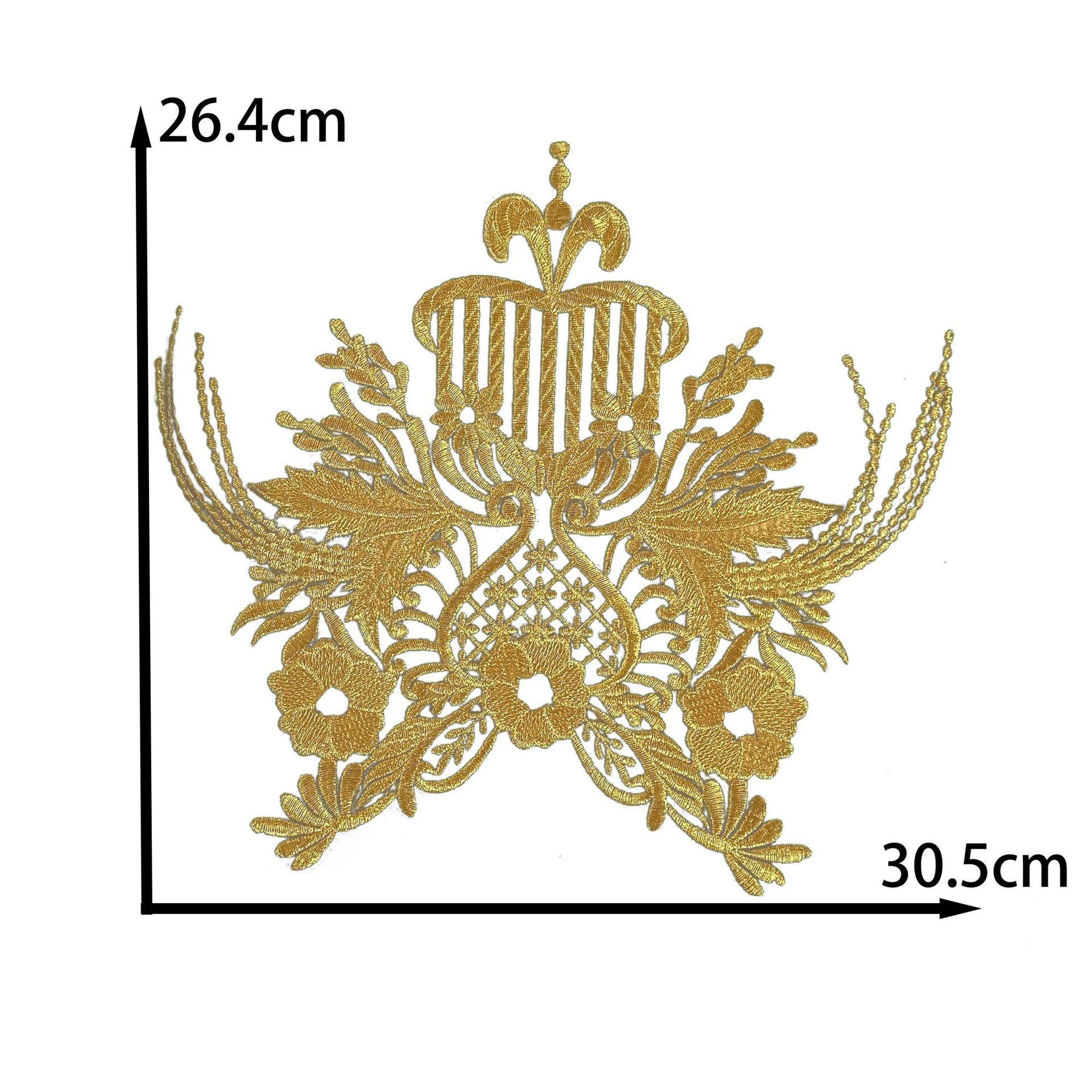 Honeysuckle Pattern Embroidery Ancient Costume Performance National Costume Decal Dress Patch Hot Stamping Decoration Diy Handmade Accessories