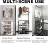 3-In-1 Design for Coat Rack with Shoe Storage White Freestanding Coat Rack with 8 Hooks for Hallway Entryway 60CM/23.6 In
