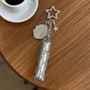 Metal Keychain Pouch Charm Stainless Steel Mesh Heart Star Detailing Compact Storage For Daily Use Bag Accessory Gift