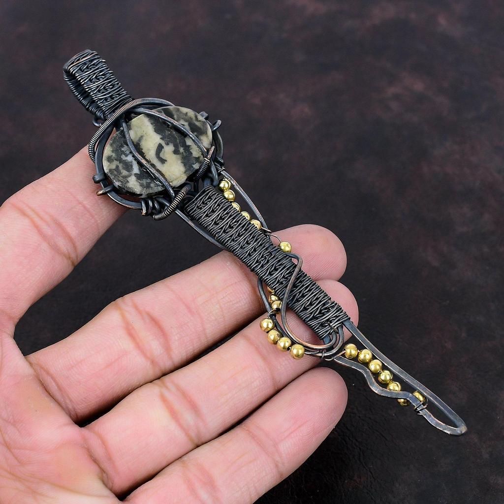 Weißer Büffel Türkis Anhänger Kupferdraht umwickelter Anhänger Handgefertigter Anhänger Kupferschmuck Edelsteinanhänger Einzigartiger Schlüssel Schmuck Geschenk für Sie