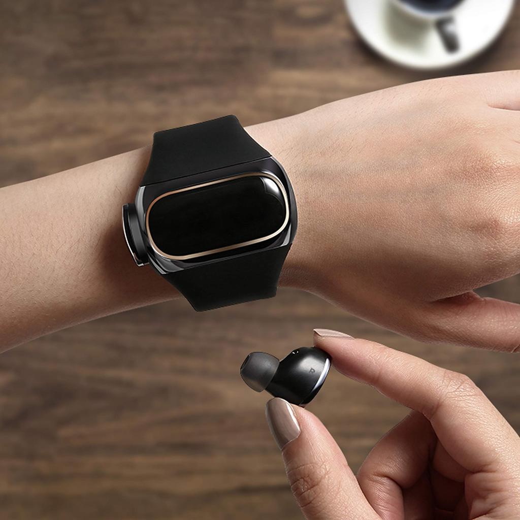 Wearbuds Zcela bezdrátová sluchátka Integrovaný chytrý náramek Sluchátka Bluetooth Kvalita zvuku s mikrofonem Hovory Kompatibilní s vodotěsností IPX6