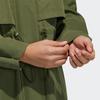 adidas Tech Long Hooded Jacket Fleece Lined Windbreaker Casual Outdoor Outerwear Women Military Green GP0632