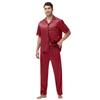 Large Men's Short Sleeved Shorts Satin Summer Casual Home Wear Pajama Set