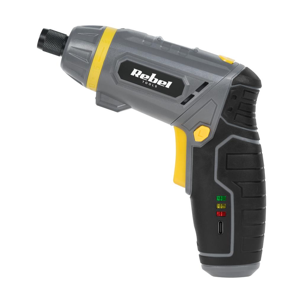 4V Rebel Cordless Screwdriver Set 54 Bits Magnetic Adapter