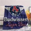 Budweiser Eagle Wing Vintage Logo Flannel Blanket Retro Beer Brand Print Throw Blanket Bar Man Cave Warm Sofa Cover