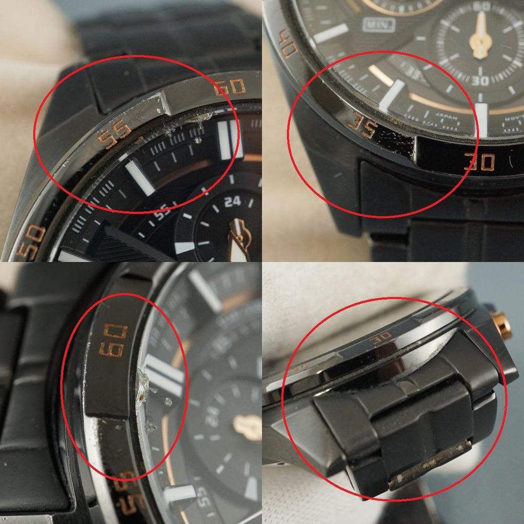 Used CASIO EDIFICE Watch USED EFR-556 Overseas Model Black Men's Casio X7500