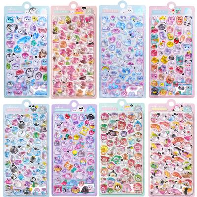 Autocollants Mignons Dessin Animé Animal Relief 3D Cadeaux de Festival Scrapbooking DIY Journaling Papeterie Décoration de Journal Autocollants Mignons pour l'École