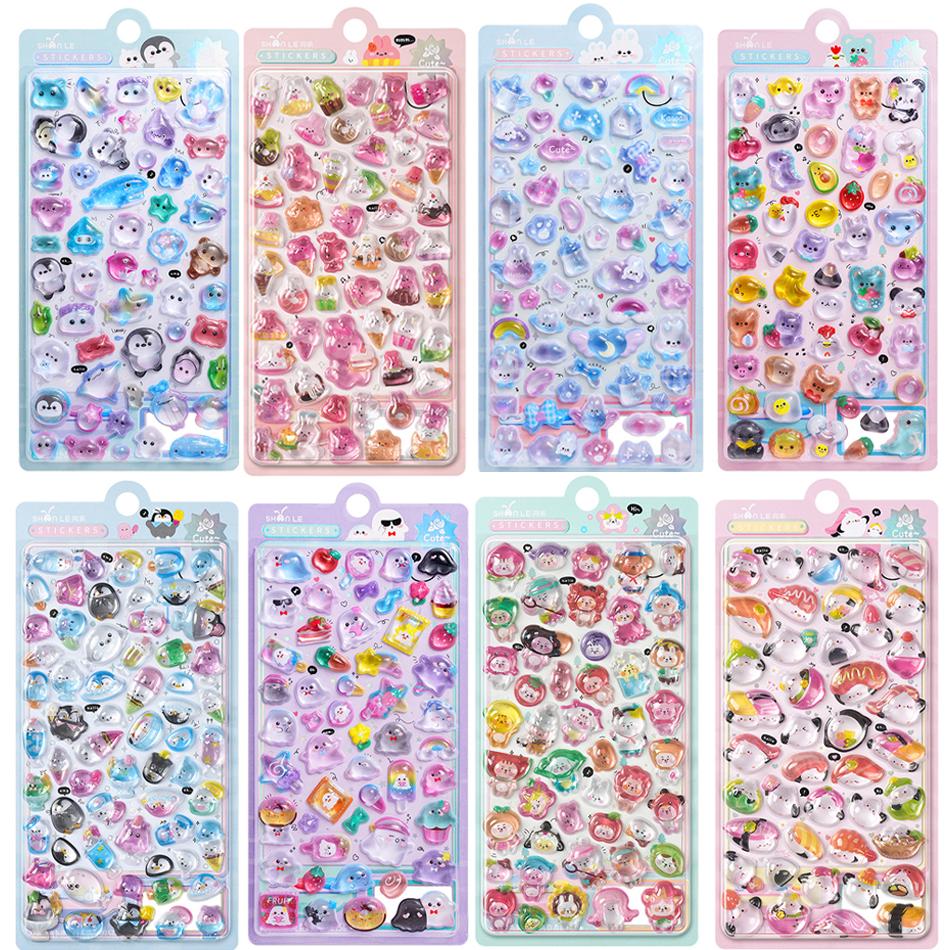 Cute Animal Cartoon 3D Relief Stickers Festival Gifts Scrapbooking DIY Journaling Stationery Diary Decor School Cute Stickers